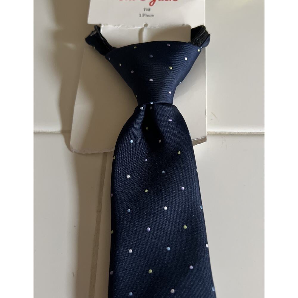Cat & Jack Necktie Navy Polka Dot S/M - Picture 2 of 2